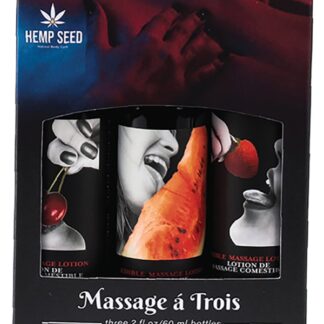 Massage-a-Trois Edible Massage Lotion Gift Set