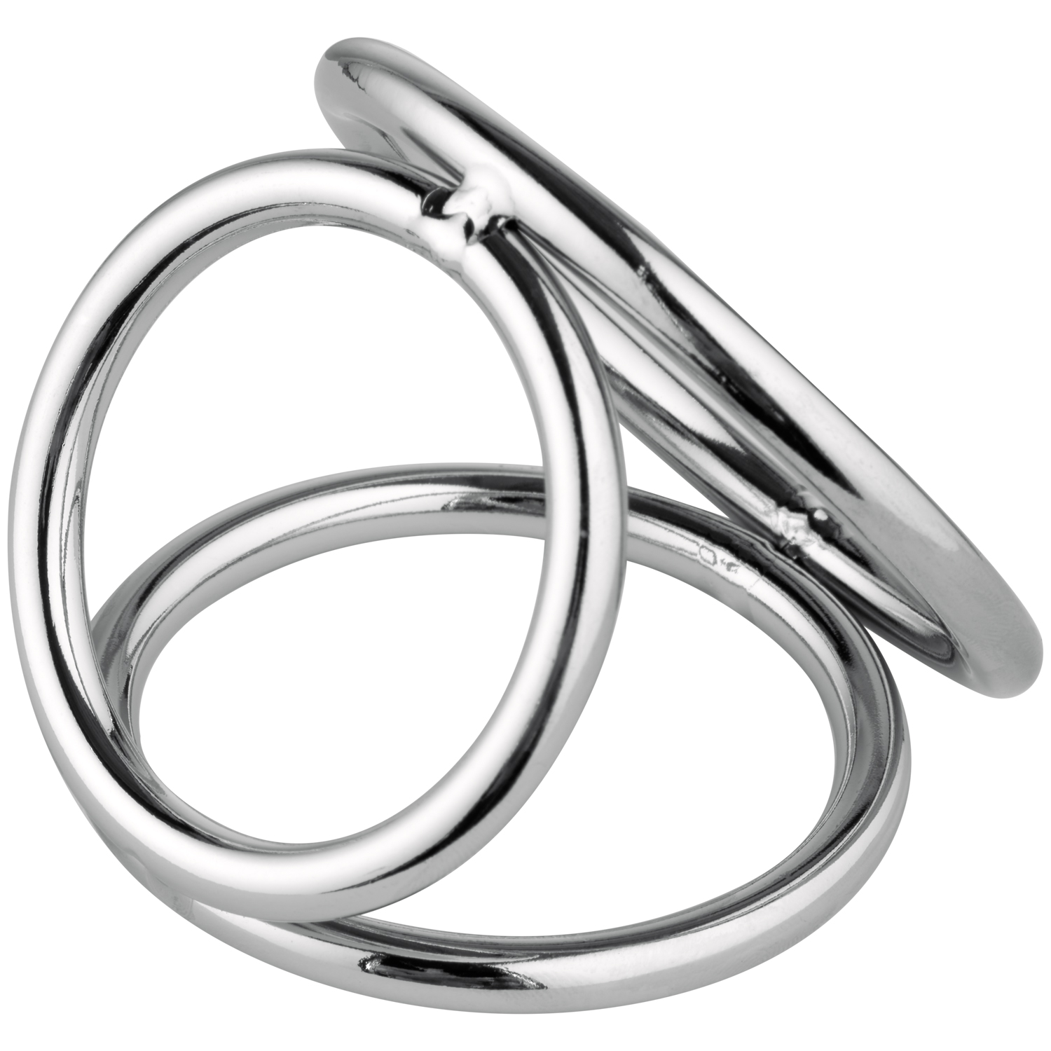 Bound to Please Triple Penis and Ball Ring - Silver
