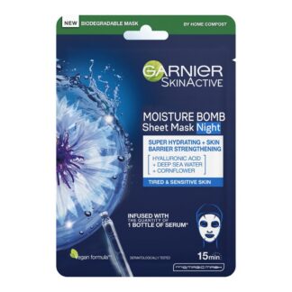 Garnier Moisture Bomb Night Time Deep Sea Water And Hyaluronic Acid Sheet Face Mask 28g
