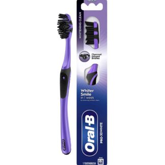 Oral B Oral-B Pro-3Dwhite Charcoal Manual Toothbrush - Deep Clean & Whitening Medium Bristles, 1 Br/>