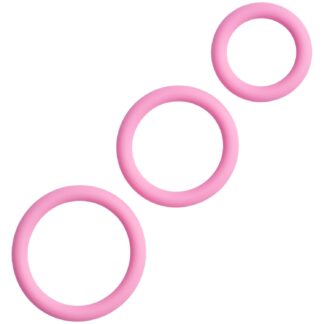 Sinful Triple Thrill Penis Ring Set 3 pcs - Pink
