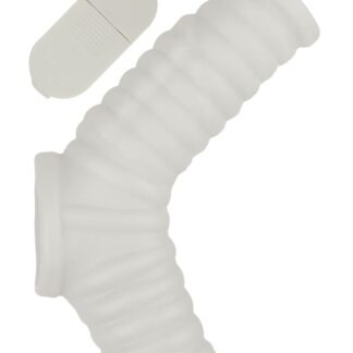 Vibrating Ribbed Fit Power Sleeve - White